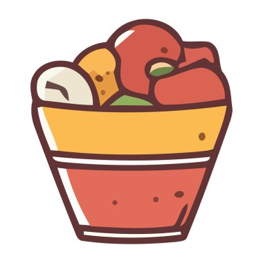 Beyaz üzerine taze organik sebzelerle dolu gurme yemek sepeti.