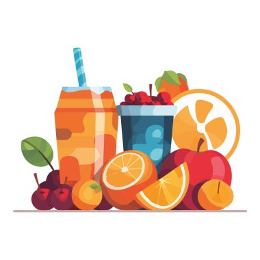 Taze narenciye kokteylleri beyaz üzerine