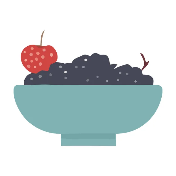 Bol Fruits Frais Bio Sur Blanc — Image vectorielle