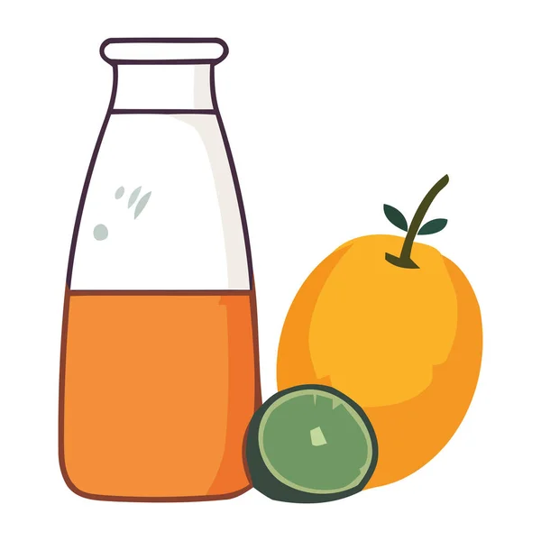オレンジジュースマグカップ白の上 — ストックベクタ