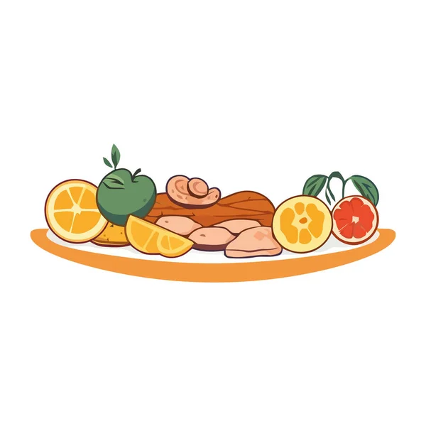 Ilustração Frutas Frescas Sobre Branco — Vetor de Stock