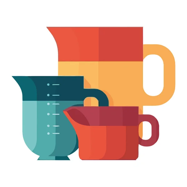 Mugs Cups Illustration White — Stock Vector
