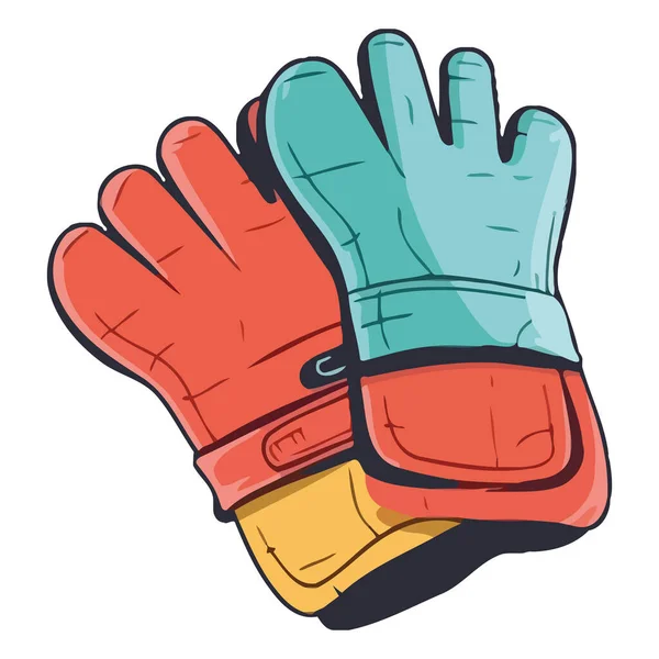 白い上に保護スポーツ手袋 — ストックベクタ