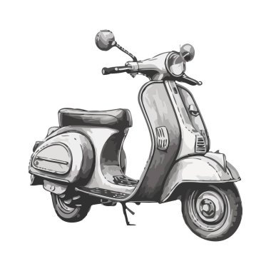 Hız ve zarafetle izole edilmiş eski moda motosiklet.