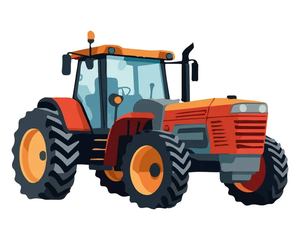 Mezőgazdasági Traktor Fehér Felett — Stock Vector