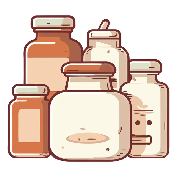 Medicine Bottles Healthcare Isolated — Stock Vector