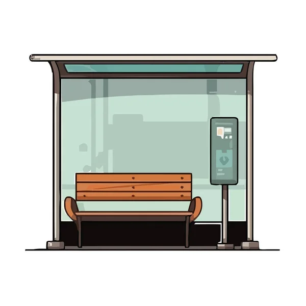 Design Transporte Moderno Assento Banco Desenho Animado Plano Isolado — Vetor de Stock