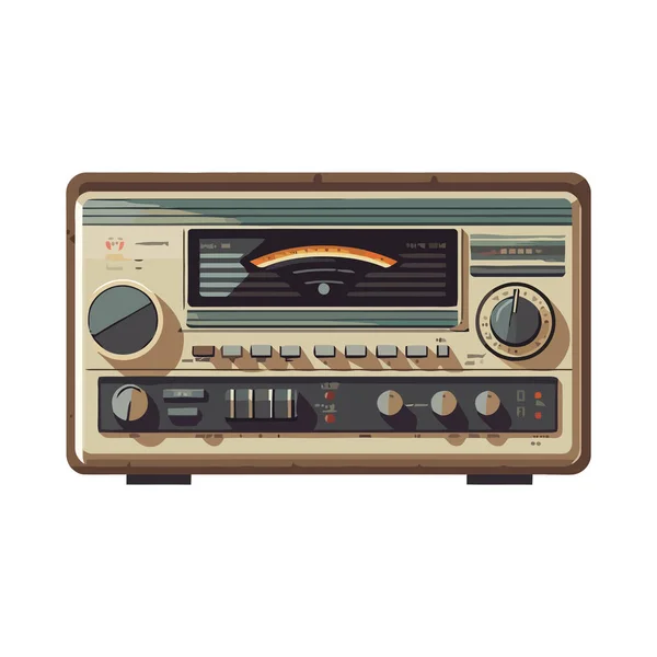 Antique Boom Box Αναπαραγωγή Audio Cas Tape Απομονωμένη — Διανυσματικό Αρχείο
