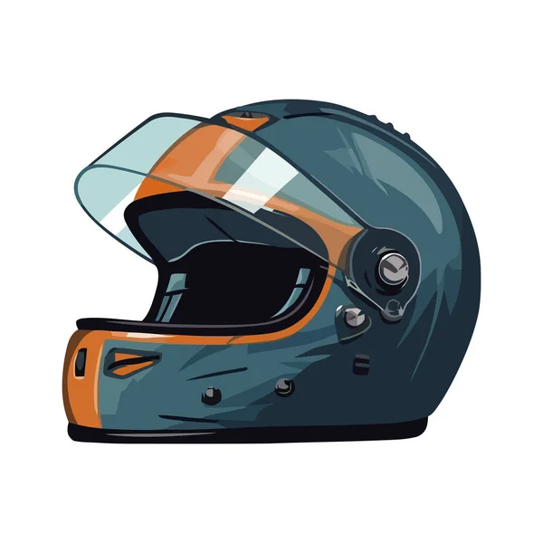 Motorcycle Racing Helmet Symbolizes Extreme Sports Adventure Isolated — Stock Vector