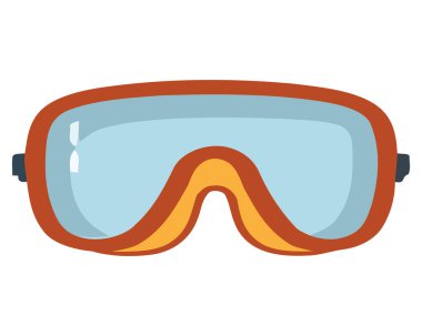 Beyaz üzerine şnorkel gözlüğü tasarımı