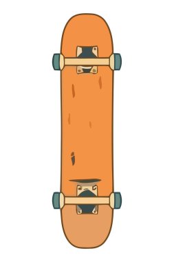 Beyaz üzerine tahta kaykay tasarımı