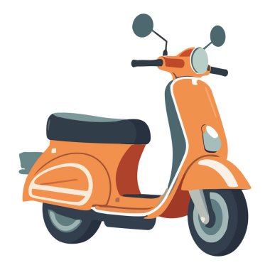 Beyaz yerine renkli scooter illüstrasyonu