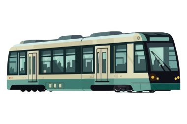 Yolcuları beyaz üzerinden taşıyan modern otobüs