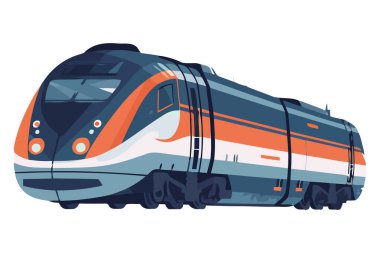 Yüksek hızlı tren beyaz üzerinden yolcu taşıyor.