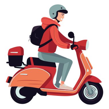 Motosikletli adam beyazın üstünde