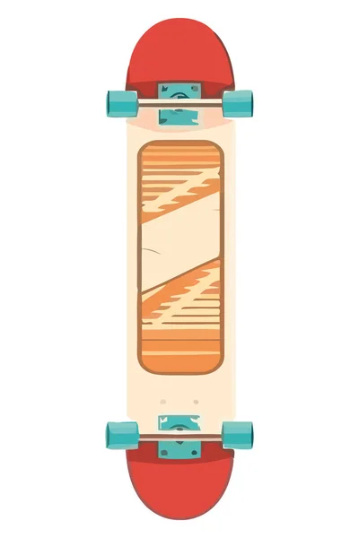 Wooden Skateboard Vector White — Stock Vector