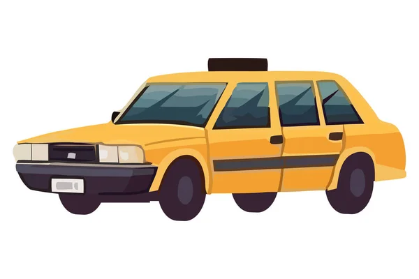 Illustration Taxi Jaune Sur Blanc — Image vectorielle
