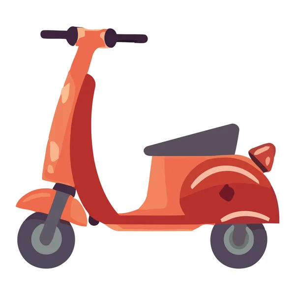 白い上に赤いスクーターのデザイン — ストックベクタ