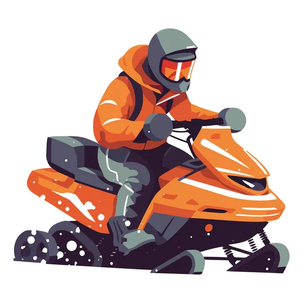 Векторная Иллюстрация Вождения Водителем Водного Мотоцикла Белому — стоковый вектор