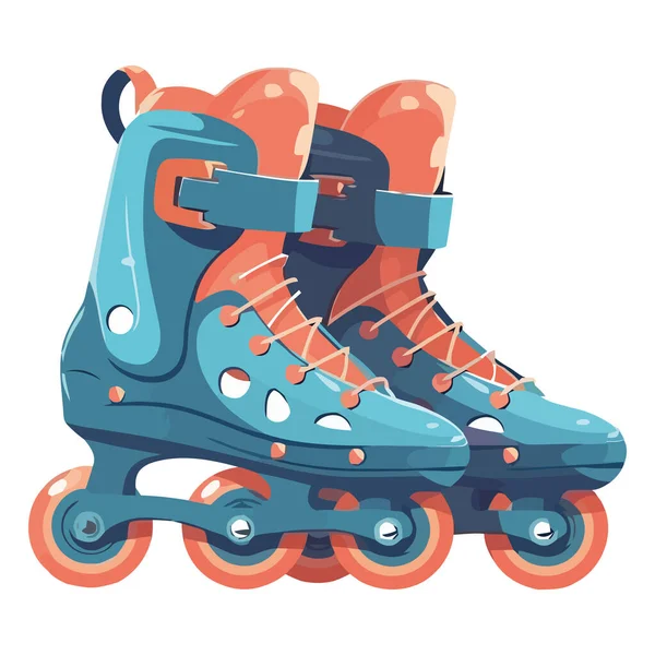 Blue Roller Skates Design White — Stock Vector