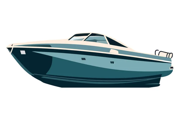 白い上に豪華なヨットのデザイン — ストックベクタ