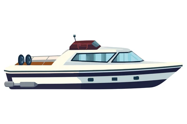 Luxury Yacht Sailing Design White — Stock Vector