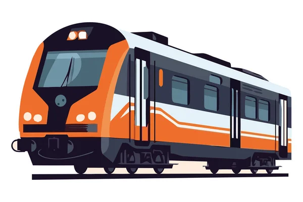 Passenger Train Railroad Track White — Stock Vector