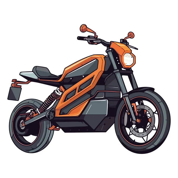 Orange Motorcykel Design Över Vit — Stock vektor