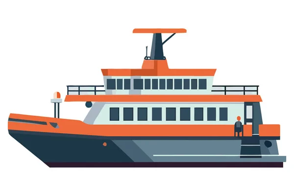 白の上を航海する貨物コンテナ船 — ストックベクタ