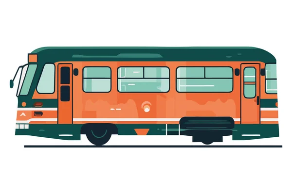 Voiture Bus Orange Sur Blanc — Image vectorielle