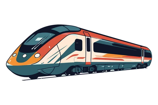 Pociąg Dużych Prędkości Zapewnia Pasażerom Ponad Biały — Wektor stockowy