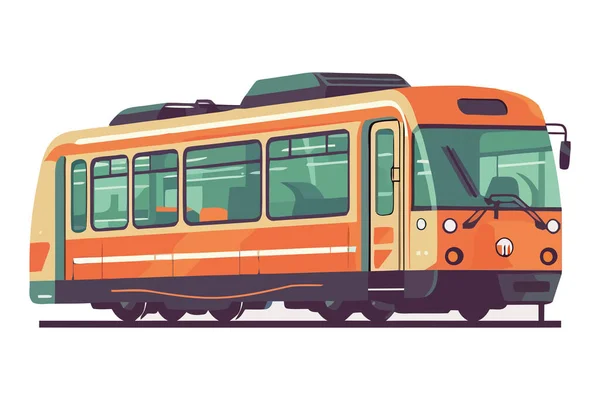 Autobus Arancione Disegno Auto Bianco — Vettoriale Stock