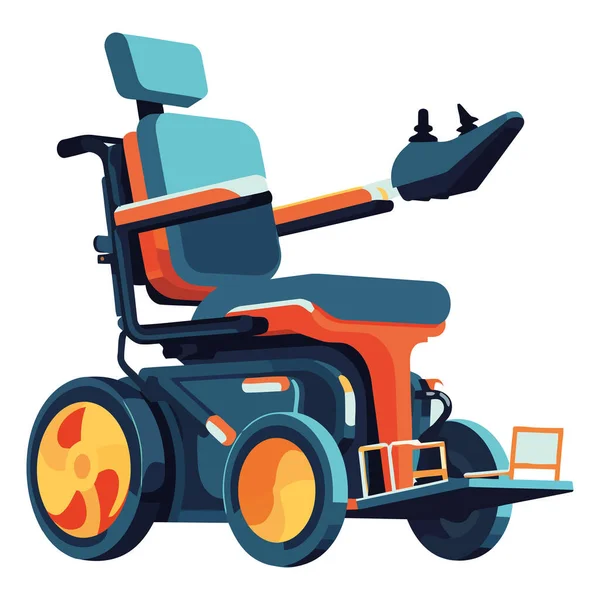Έγχρωμη Απεικόνιση Αναπηρική Καρέκλα Πάνω Από Λευκό — Διανυσματικό Αρχείο