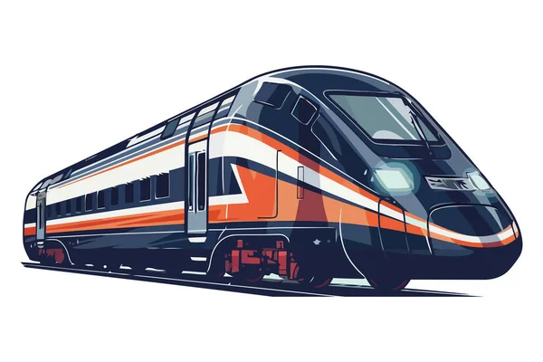 High Speed Train Railroad Track White — Stock Vector