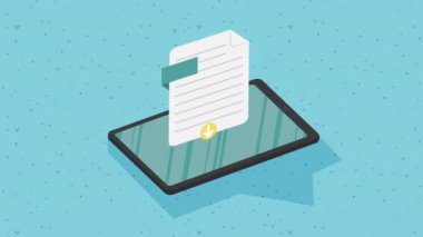 Belge animasyonu 4k video animasyonlu tablet aygıtı teknolojisi