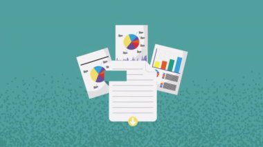 Belge animasyonundaki istatistik bilgileri 4k video animasyonu