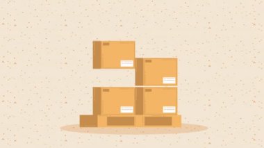 dağıtım kutuları yığın animasyon 4k video animasyonu