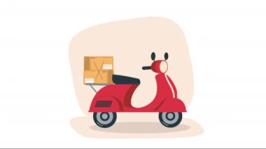 Motosiklet animasyonunda dağıtım hizmeti 4k video animasyonu