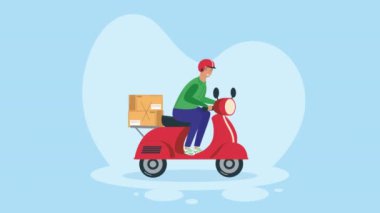 Motosiklet animasyonunda dağıtım hizmeti 4k video animasyonu