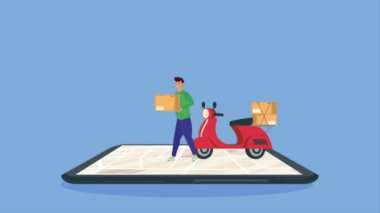 4k video animasyonu motosiklet uygulamasında dağıtım hizmeti