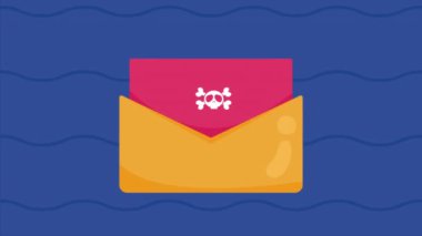 Kafatası siber güvenlik animasyonu 4k video animasyonlu zarf