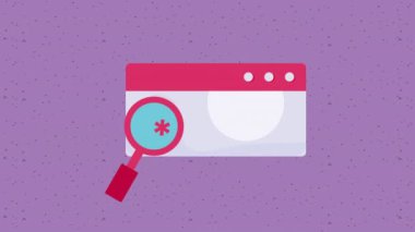 Şifreli büyüteç siber güvenlik animasyonu 4k video canlandırması