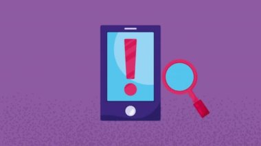 Siber güvenlik animasyonu 4k video animasyonlu akıllı telefon