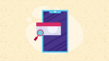 Siber güvenlik animasyonu 4k video animasyonlu akıllı telefon