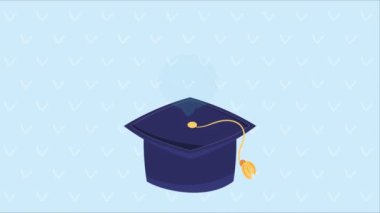 mezuniyet şapkası aksesuar eğitim animasyonu 4k video animasyonu