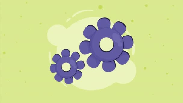 Engranajes Púrpura Engranajes Configuración Animación Video Animado — Vídeos de Stock