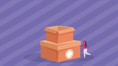 Gönüllü çiftin bağış oyuncakları animasyon 4K video animasyonu