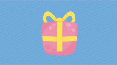 Pembe hediye kutusu sunar animasyon 4k video animasyonu