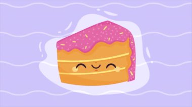 Doğum günü pastası bölümü kawaii karakter animasyonu 4k video animasyonu