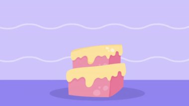 Mumlu doğum günü pastası animasyonu 4k video animasyonu